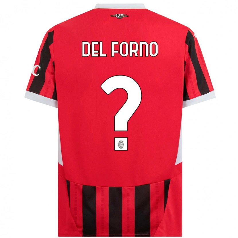 Danxen Dame Luca Del Forno #0 Rød Svart Hjemmetrøye Drakt Trøye 2024/25 Skjorter T-Skjorte