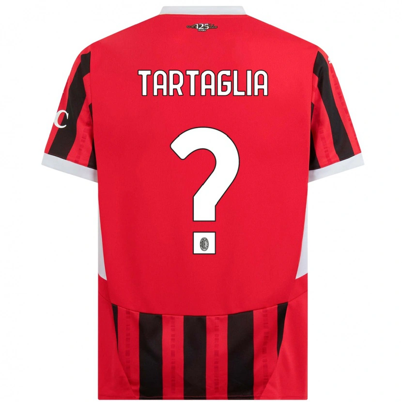 Danxen Dame Edoardo Tartaglia #0 Rød Svart Hjemmetrøye Drakt Trøye 2024/25 Skjorter T-Skjorte