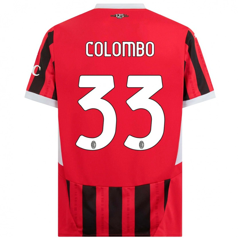 Danxen Dame Federico Colombo #33 Rød Svart Hjemmetrøye Drakt Trøye 2024/25 Skjorter T-Skjorte