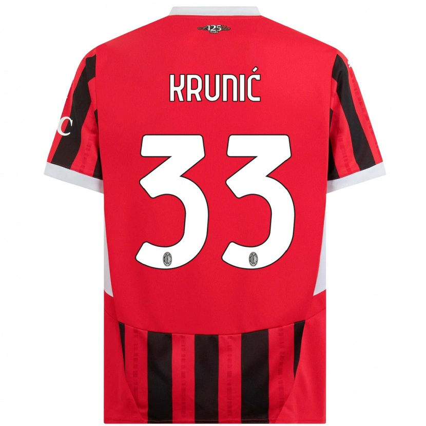 Danxen Dame Rade Krunic #33 Rød Svart Hjemmetrøye Drakt Trøye 2024/25 Skjorter T-Skjorte