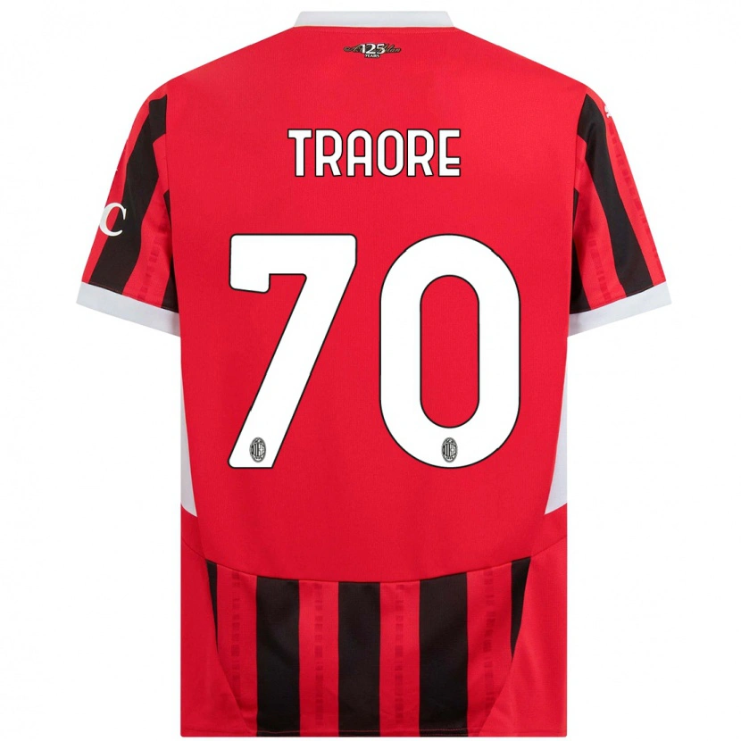 Danxen Dame Chaka Traorè #70 Rød Svart Hjemmetrøye Drakt Trøye 2024/25 Skjorter T-Skjorte