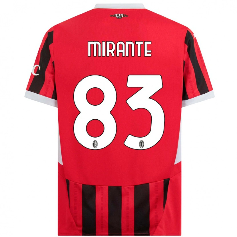 Danxen Dame Antonio Mirante #83 Rød Svart Hjemmetrøye Drakt Trøye 2024/25 Skjorter T-Skjorte