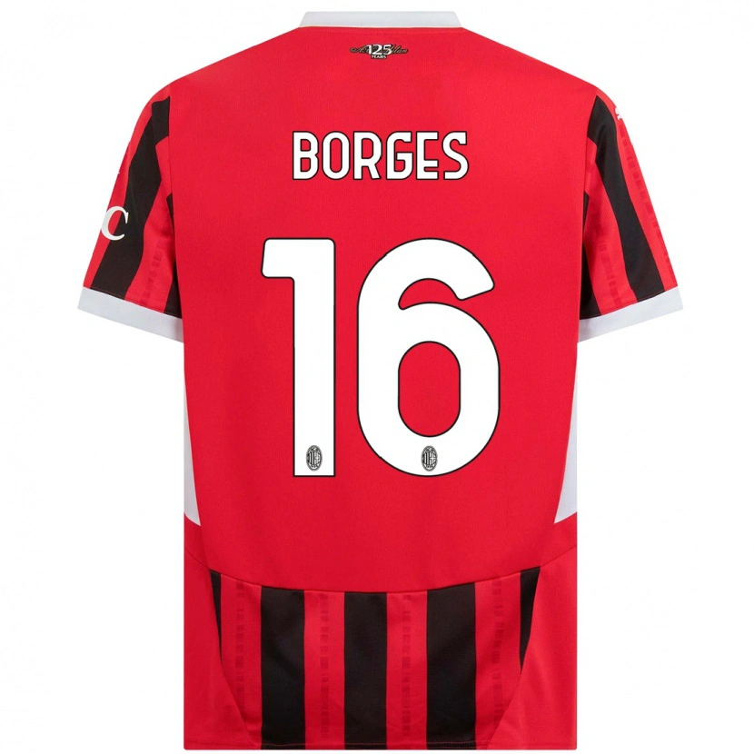 Danxen Dame Lenny Borges #16 Rød Svart Hjemmetrøye Drakt Trøye 2024/25 Skjorter T-Skjorte