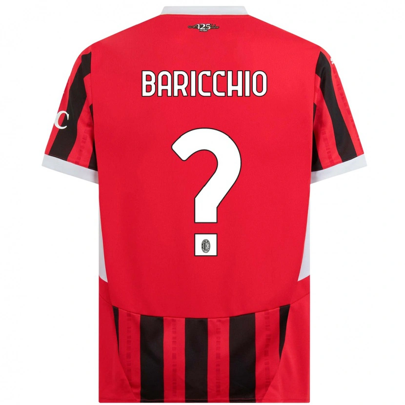 Danxen Dame Luca Baricchio #0 Rød Svart Hjemmetrøye Drakt Trøye 2024/25 Skjorter T-Skjorte