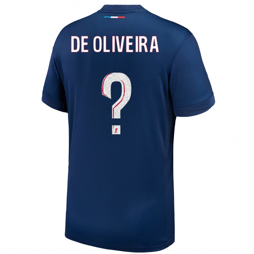 Danxen Dame Mathieu De Oliveira #0 Marineblå Hvit Hjemmetrøye Drakt Trøye 2024/25 Skjorter T-Skjorte