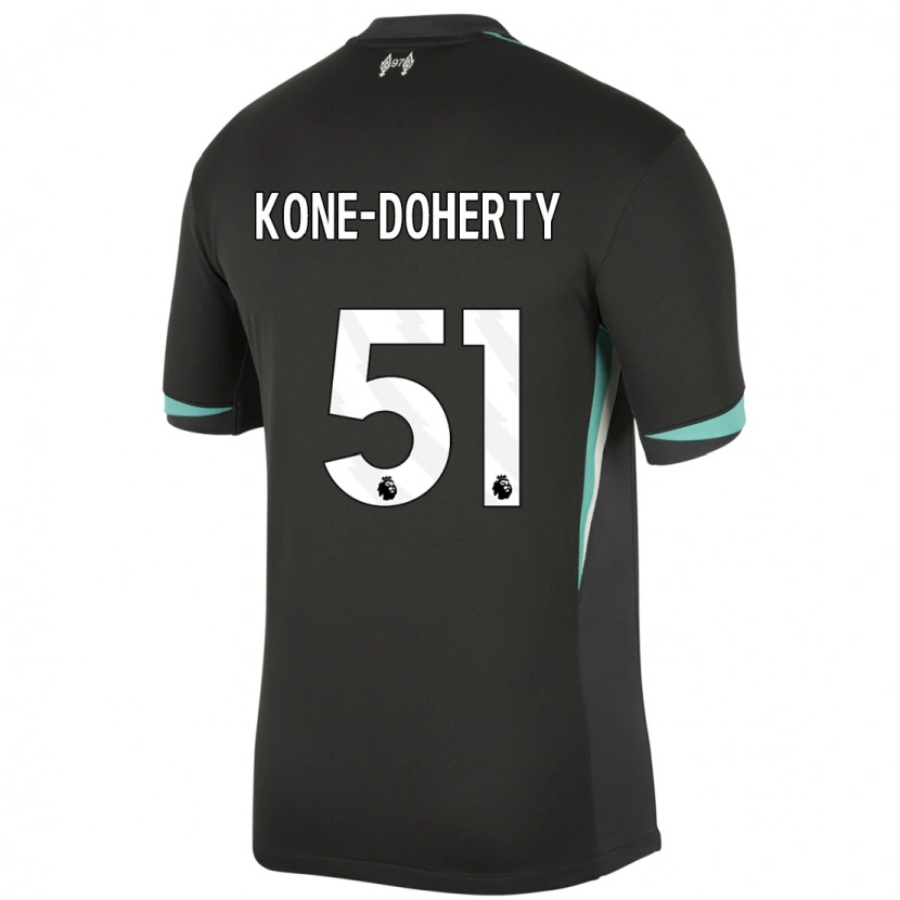 Danxen Dame Trent Kone-Doherty #51 Svart Antrasitt Hvit Bortetrøye Drakt Trøye 2024/25 Skjorter T-Skjorte