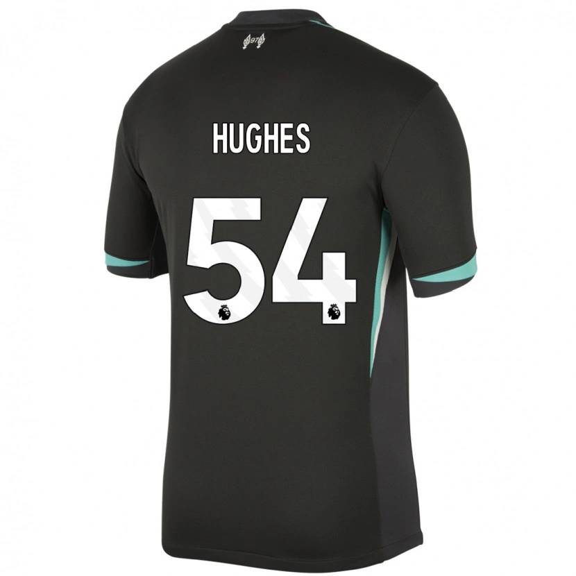 Danxen Dame Liam Hughes #54 Svart Antrasitt Hvit Bortetrøye Drakt Trøye 2024/25 Skjorter T-Skjorte