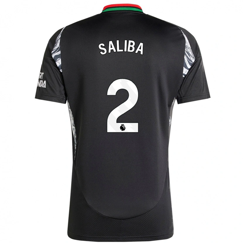 Danxen Dame William Saliba #2 Svart Bortetrøye Drakt Trøye 2024/25 Skjorter T-Skjorte