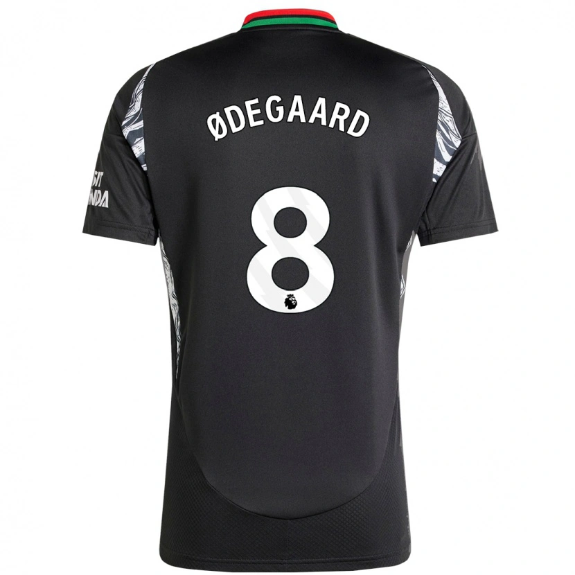 Danxen Dame Martin Ødegaard #8 Svart Bortetrøye Drakt Trøye 2024/25 Skjorter T-Skjorte