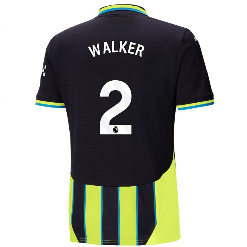Danxen Dame Kyle Walker #2 Blå Gul Bortetrøye Drakt Trøye 2024/25 Skjorter T-Skjorte