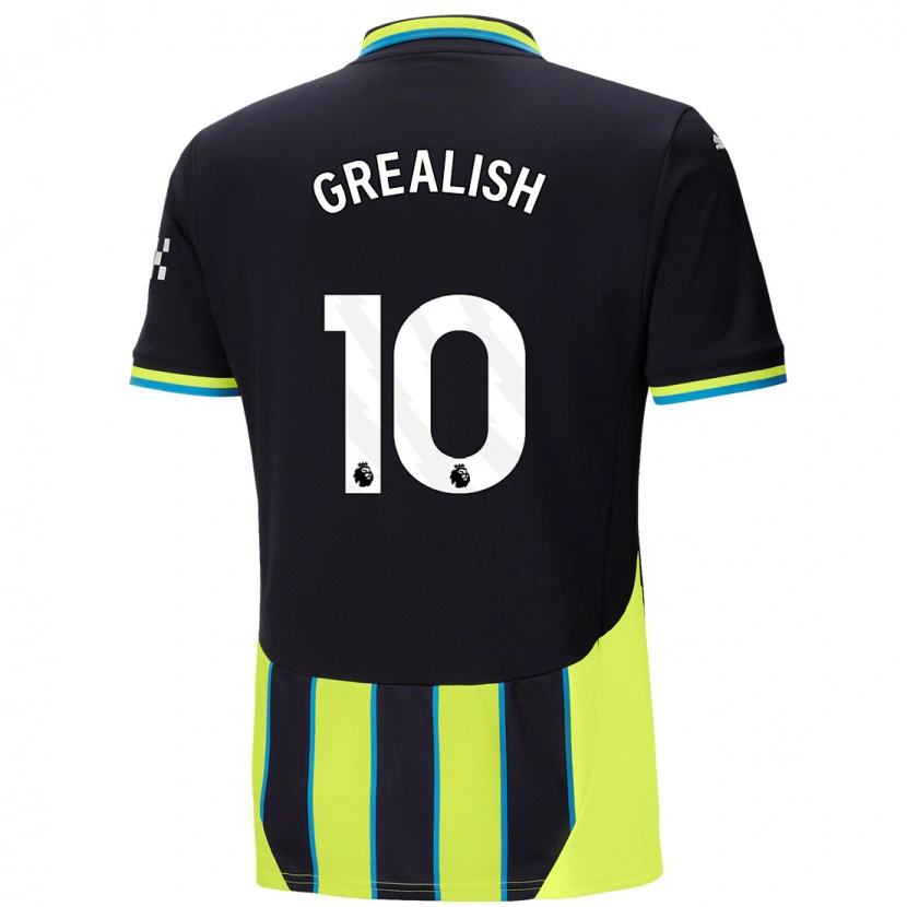 Danxen Dame Jack Grealish #10 Blå Gul Bortetrøye Drakt Trøye 2024/25 Skjorter T-Skjorte
