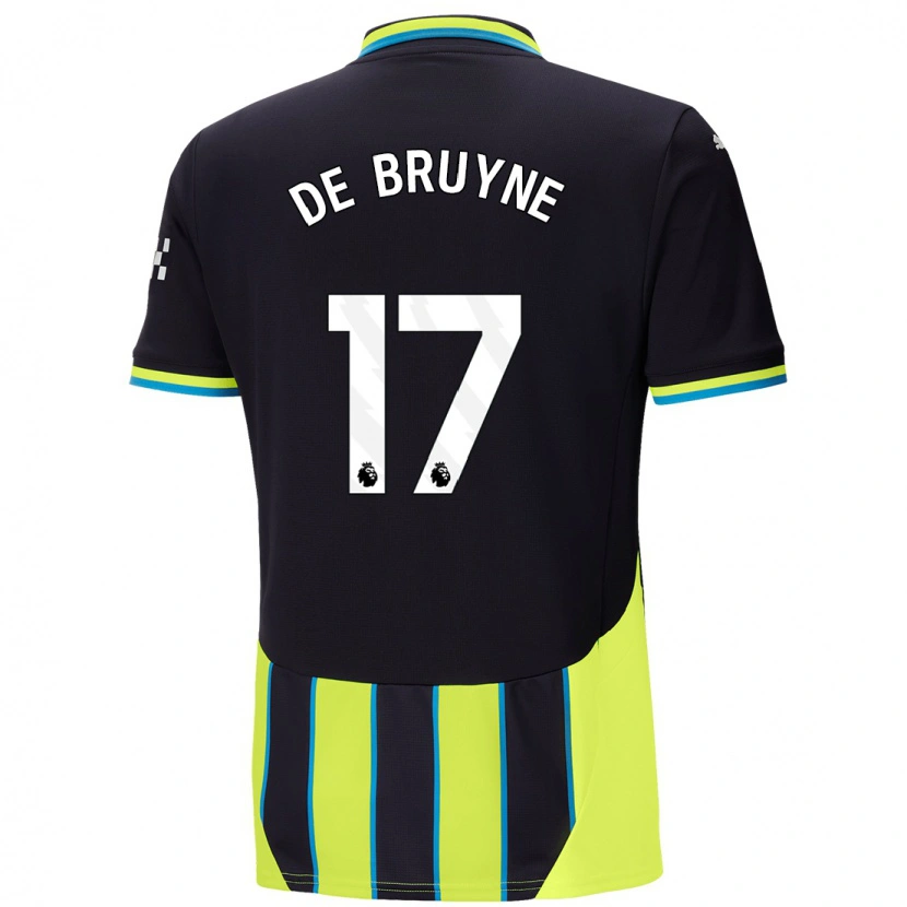 Danxen Dame Kevin De Bruyne #17 Blå Gul Bortetrøye Drakt Trøye 2024/25 Skjorter T-Skjorte