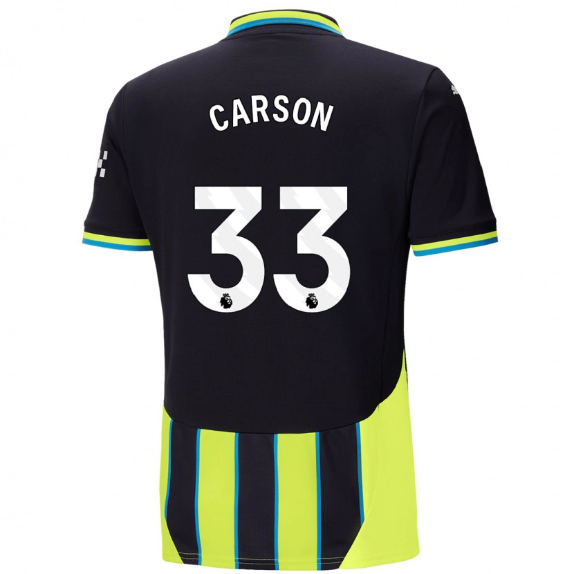 Danxen Dame Scott Carson #33 Blå Gul Bortetrøye Drakt Trøye 2024/25 Skjorter T-Skjorte