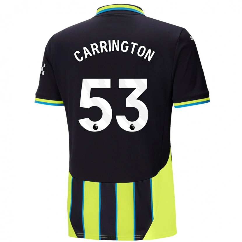 Danxen Dame Ezra Carrington #53 Blå Gul Bortetrøye Drakt Trøye 2024/25 Skjorter T-Skjorte