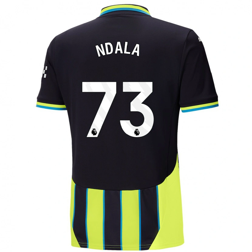 Danxen Dame Joel Ndala #73 Blå Gul Bortetrøye Drakt Trøye 2024/25 Skjorter T-Skjorte