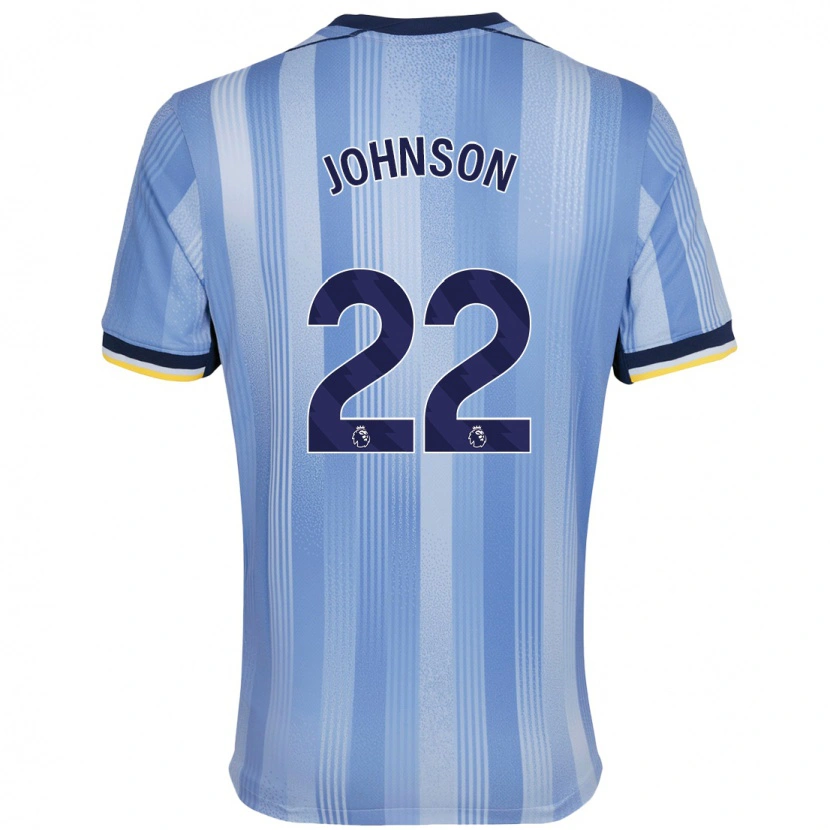 Danxen Dame Brennan Johnson #22 Lyseblått Bortetrøye Drakt Trøye 2024/25 Skjorter T-Skjorte