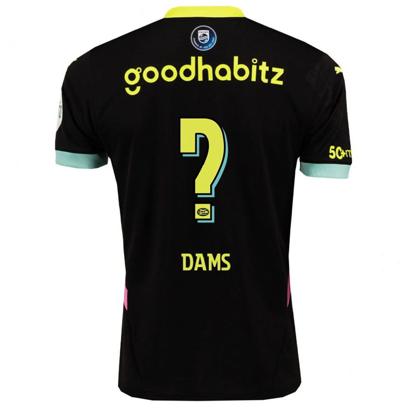 Danxen Dame Matteo Dams #0 Svart Gul Bortetrøye Drakt Trøye 2024/25 Skjorter T-Skjorte