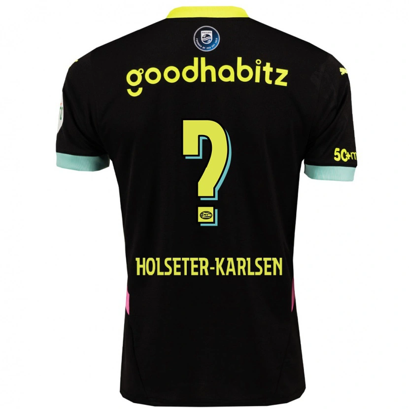 Danxen Dame Philip Holseter-Karlsen #0 Svart Gul Bortetrøye Drakt Trøye 2024/25 Skjorter T-Skjorte