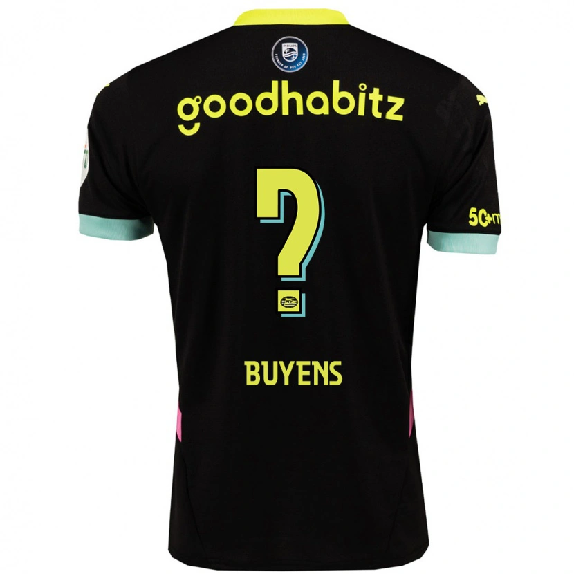 Danxen Dame Mathieu Buyens #0 Svart Gul Bortetrøye Drakt Trøye 2024/25 Skjorter T-Skjorte