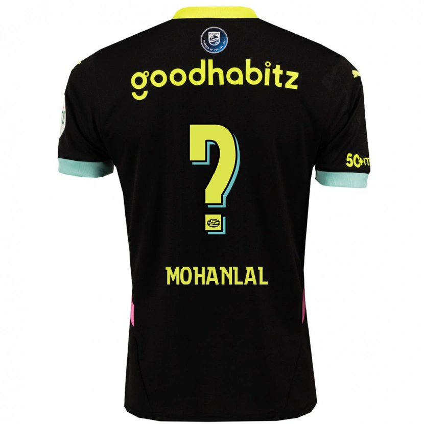 Danxen Dame Pawan Mohanlal #0 Svart Gul Bortetrøye Drakt Trøye 2024/25 Skjorter T-Skjorte
