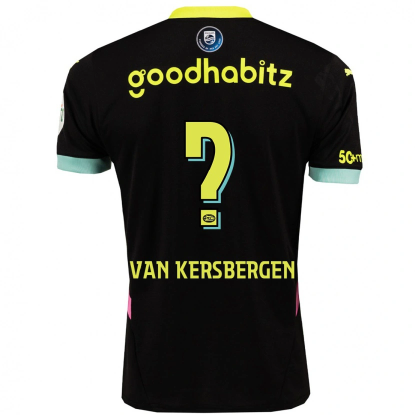 Danxen Dame Sander Van Kersbergen #0 Svart Gul Bortetrøye Drakt Trøye 2024/25 Skjorter T-Skjorte