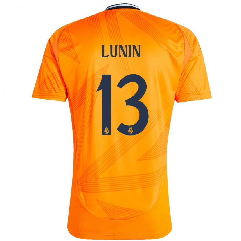 Danxen Dame Andriy Lunin #13 Oransje Bortetrøye Drakt Trøye 2024/25 Skjorter T-Skjorte