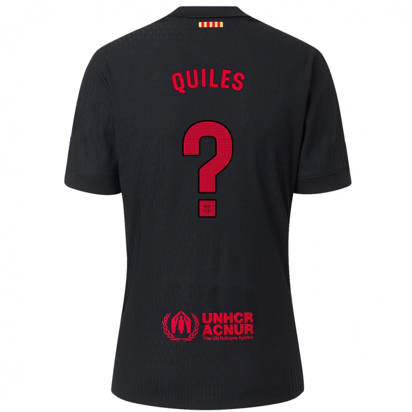 Danxen Dame Jan Quiles #0 Svart Rød Bortetrøye Drakt Trøye 2024/25 Skjorter T-Skjorte