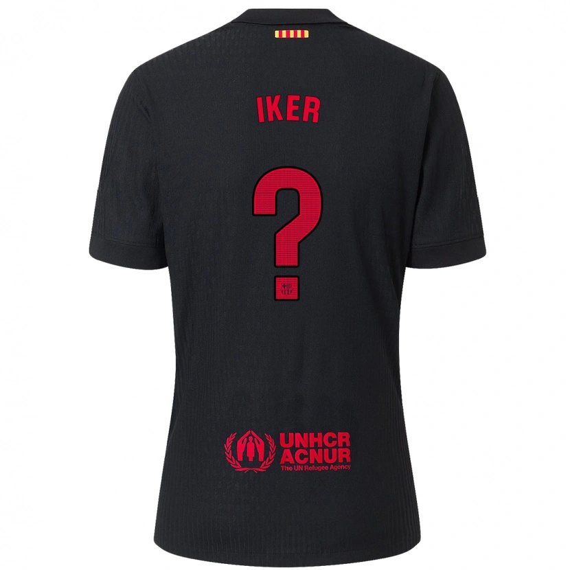 Danxen Dame Iker Rodríguez #0 Svart Rød Bortetrøye Drakt Trøye 2024/25 Skjorter T-Skjorte