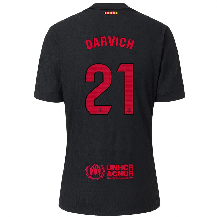Danxen Dame Noah Darvich #21 Svart Rød Bortetrøye Drakt Trøye 2024/25 Skjorter T-Skjorte