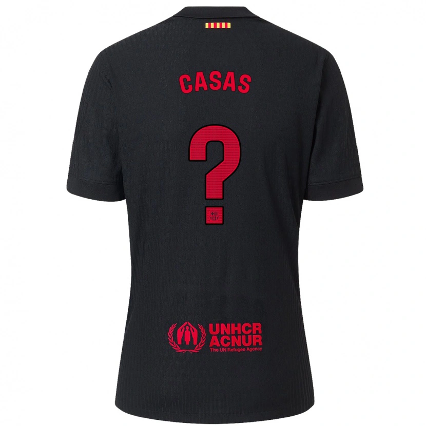Danxen Dame Arnau Casas #0 Svart Rød Bortetrøye Drakt Trøye 2024/25 Skjorter T-Skjorte