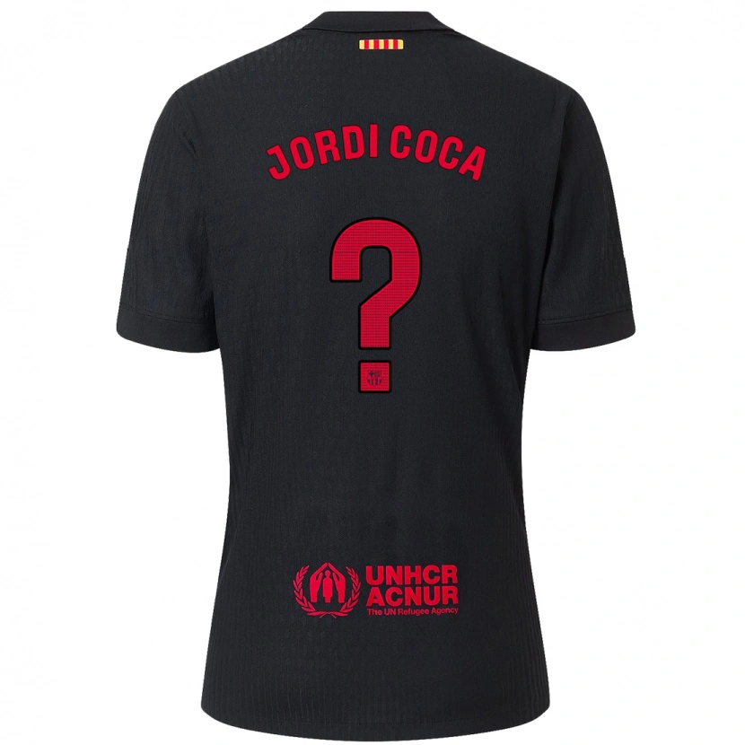 Danxen Dame Jordi Coca #0 Svart Rød Bortetrøye Drakt Trøye 2024/25 Skjorter T-Skjorte