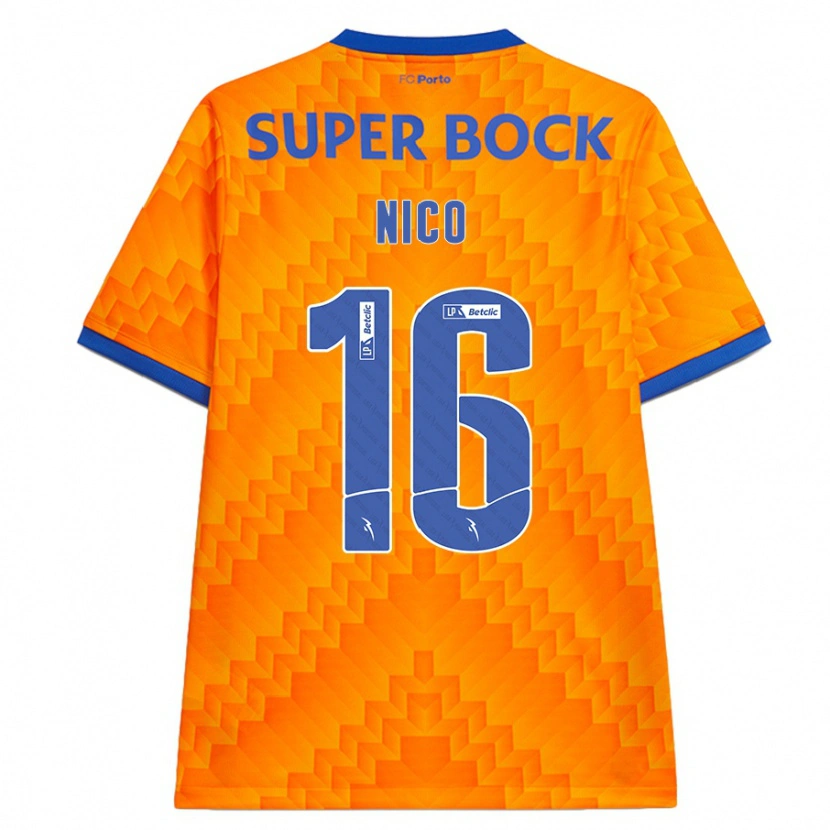 Danxen Dame Nico González #16 Oransje Bortetrøye Drakt Trøye 2024/25 Skjorter T-Skjorte