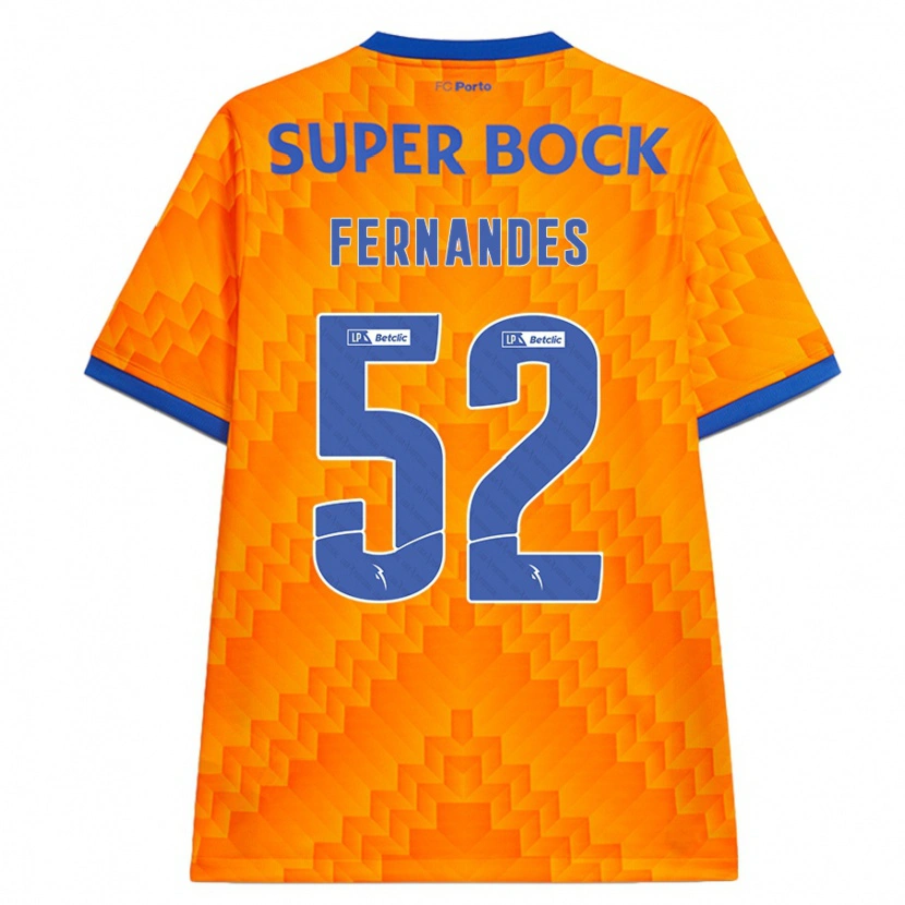 Danxen Dame Martim Fernandes #52 Oransje Bortetrøye Drakt Trøye 2024/25 Skjorter T-Skjorte