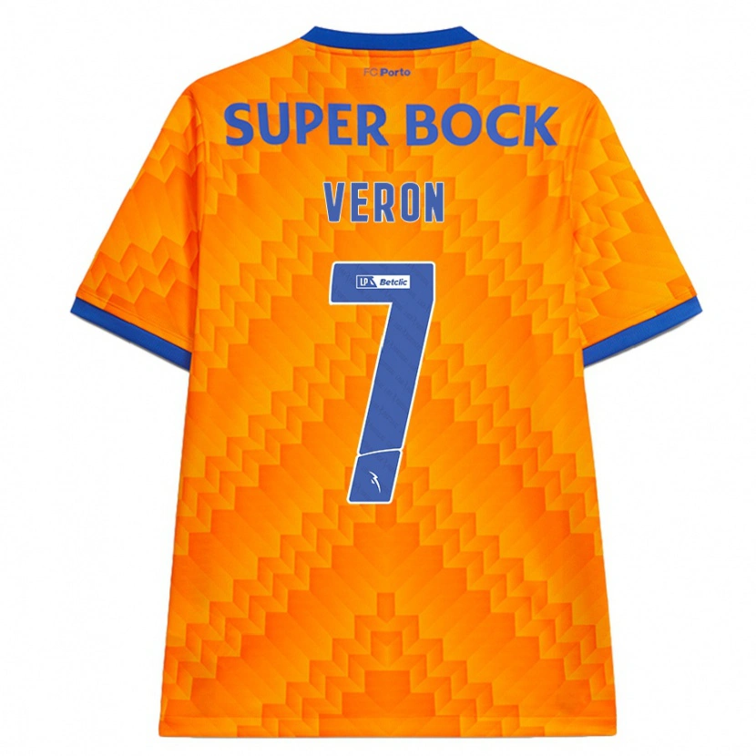 Danxen Dame Gabriel Veron #7 Oransje Bortetrøye Drakt Trøye 2024/25 Skjorter T-Skjorte