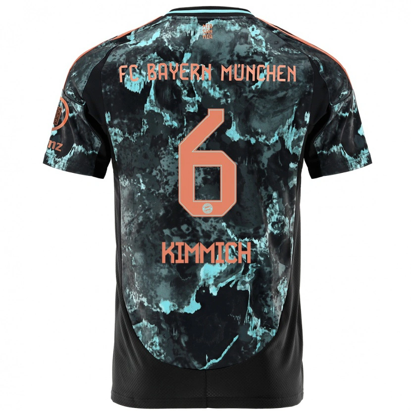 Danxen Dame Joshua Kimmich #6 Svart Bortetrøye Drakt Trøye 2024/25 Skjorter T-Skjorte