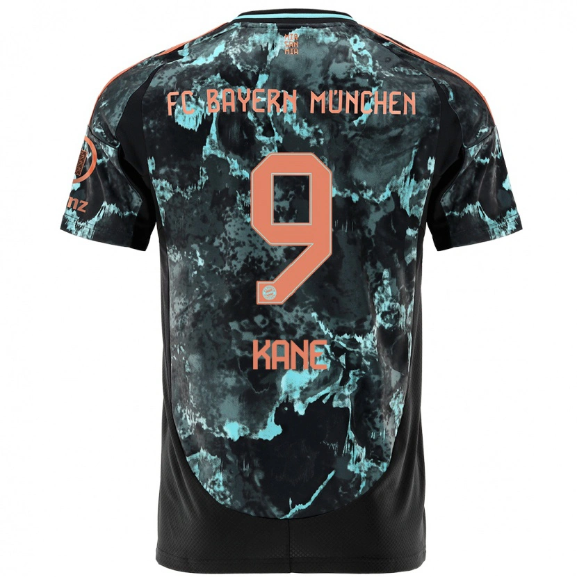 Danxen Dame Harry Kane #9 Svart Bortetrøye Drakt Trøye 2024/25 Skjorter T-Skjorte