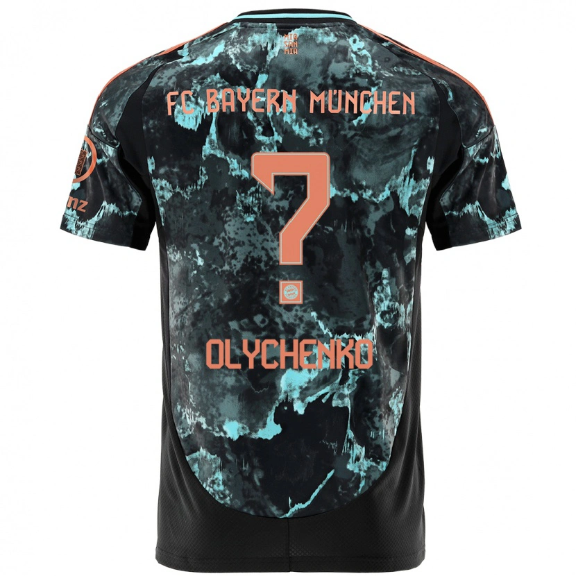 Danxen Dame Bogdan Olychenko #0 Svart Bortetrøye Drakt Trøye 2024/25 Skjorter T-Skjorte