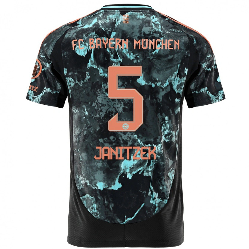 Danxen Dame Justin Janitzek #5 Svart Bortetrøye Drakt Trøye 2024/25 Skjorter T-Skjorte