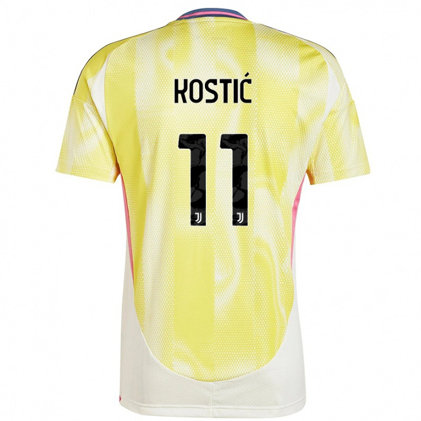Danxen Dame Filip Kostić #11 Solgul Bortetrøye Drakt Trøye 2024/25 Skjorter T-Skjorte