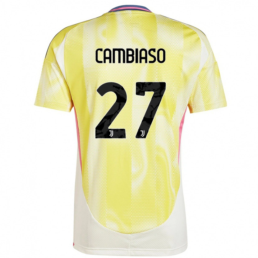 Danxen Dame Andrea Cambiaso #27 Solgul Bortetrøye Drakt Trøye 2024/25 Skjorter T-Skjorte