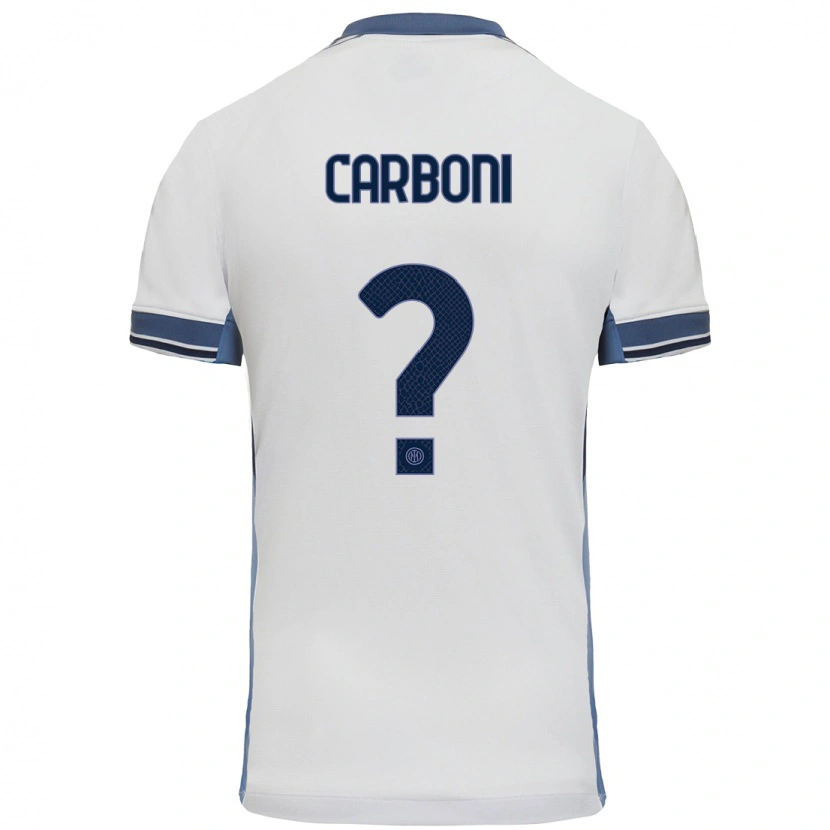 Danxen Dame Franco Carboni #0 Hvit Grå Bortetrøye Drakt Trøye 2024/25 Skjorter T-Skjorte