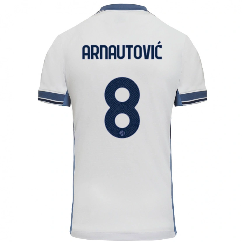 Danxen Dame Marko Arnautovic #8 Hvit Grå Bortetrøye Drakt Trøye 2024/25 Skjorter T-Skjorte