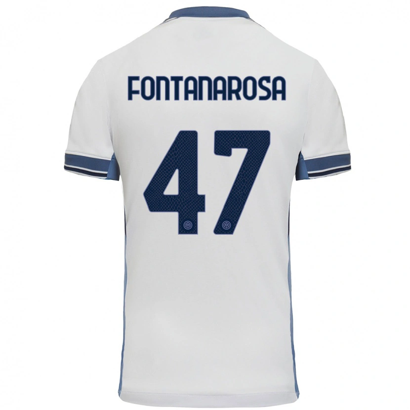 Danxen Dame Alessandro Fontanarosa #47 Hvit Grå Bortetrøye Drakt Trøye 2024/25 Skjorter T-Skjorte