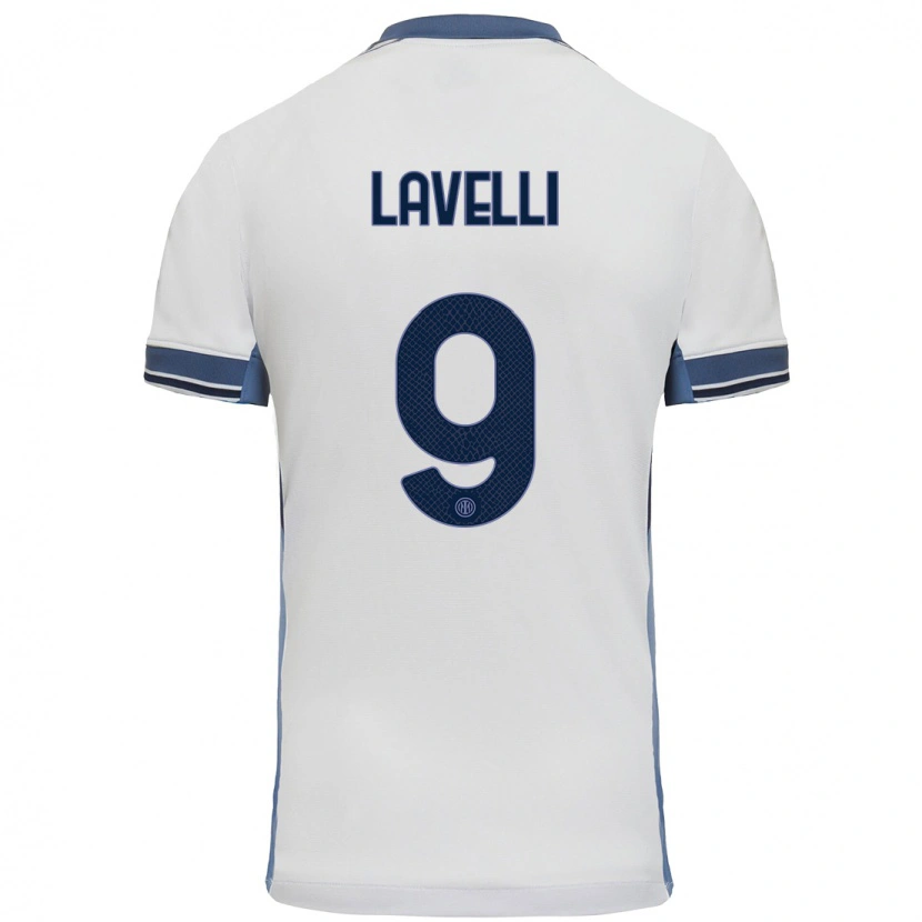 Danxen Dame Matteo Lavelli #9 Hvit Grå Bortetrøye Drakt Trøye 2024/25 Skjorter T-Skjorte