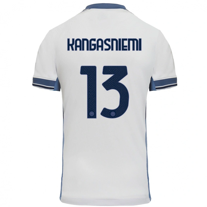 Danxen Dame Ilari Kangasniemi #13 Hvit Grå Bortetrøye Drakt Trøye 2024/25 Skjorter T-Skjorte