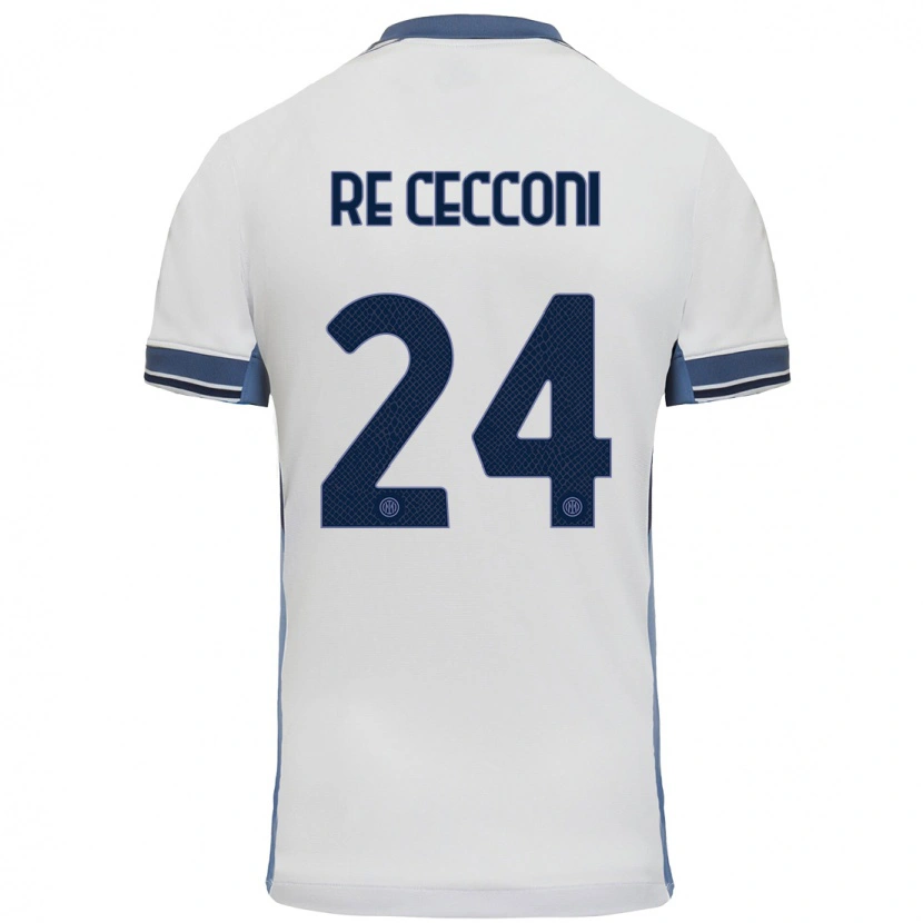 Danxen Dame Gabriele Re Cecconi #24 Hvit Grå Bortetrøye Drakt Trøye 2024/25 Skjorter T-Skjorte