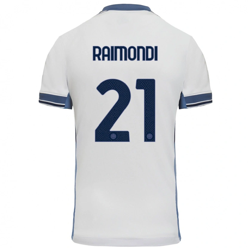Danxen Dame Paolo Raimondi #21 Hvit Grå Bortetrøye Drakt Trøye 2024/25 Skjorter T-Skjorte