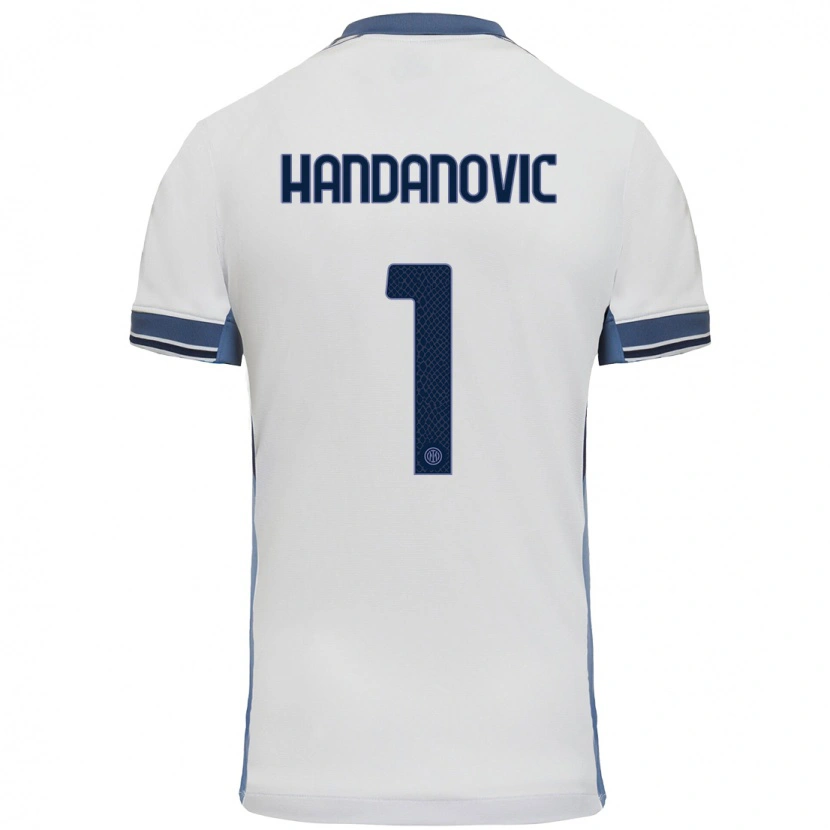 Danxen Dame Samir Handanovic #1 Hvit Grå Bortetrøye Drakt Trøye 2024/25 Skjorter T-Skjorte