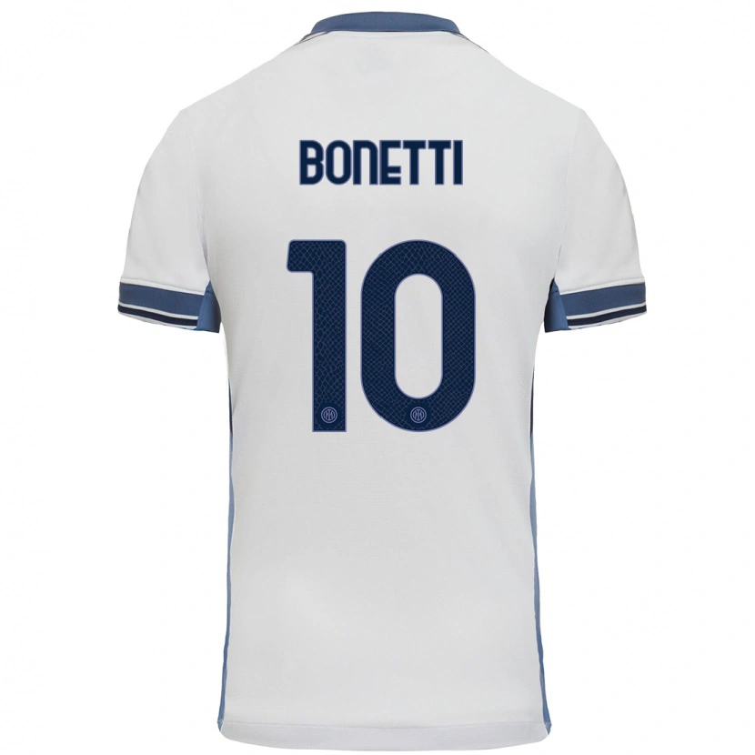 Danxen Dame Tatiana Bonetti #10 Hvit Grå Bortetrøye Drakt Trøye 2024/25 Skjorter T-Skjorte