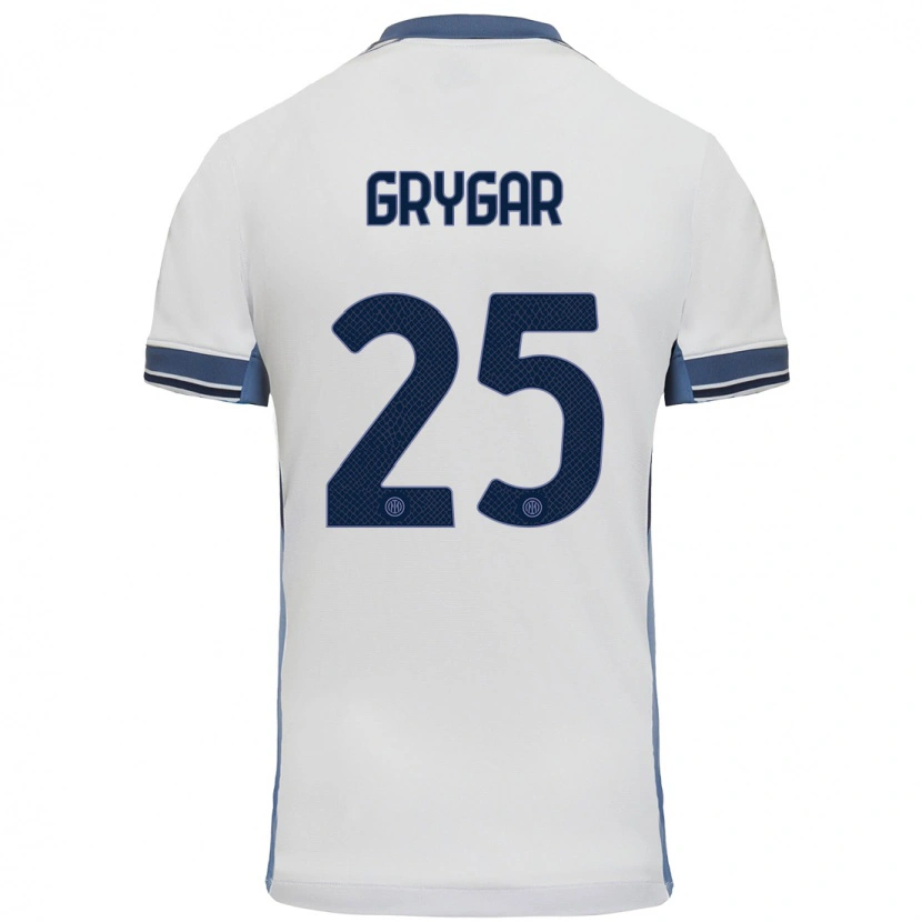 Danxen Dame Samuel Grygar #25 Hvit Grå Bortetrøye Drakt Trøye 2024/25 Skjorter T-Skjorte